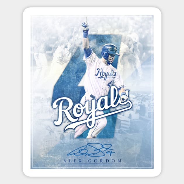 Kansas City Baseball Art - Alex Gordon Sticker by JRoseGraphics